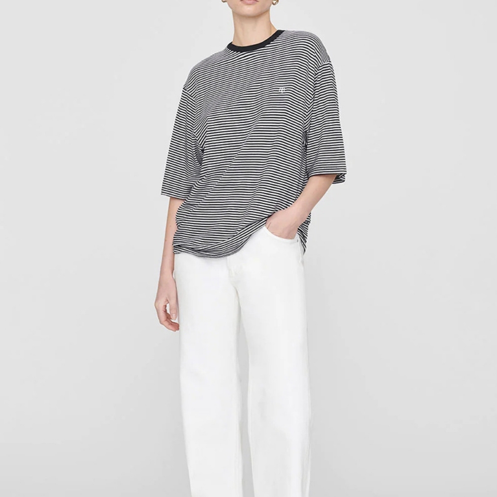 anine bing striped short sleeves